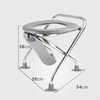 Foldable Elderly Toilet Seat, with Splash Guard, Stainless Steel Patient Toilet Stool, Pregnant Women Adult Toilet,38cm