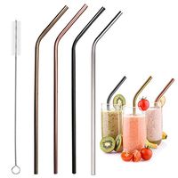 4 Packs Metal Straws Reusable Multi Color 18/8 Stainless Steel Extra Long Drinking Straws for 30oz and 20oz Cups Rumblers Fits all Yeti Ozark Trail SIC & RTIC Tumblers Party, With a Clean Brush