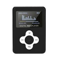 Tpingfe USB Mini MP3 Player LCD Screen Support 32GB Micro SD TF Card (Black)