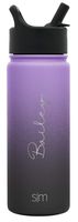 Simple Modern 18 Ounce (Custom) Summit Water Bottles with Straw Lid - Vacuum Insulated Tumbler Double Wall Travel Mug 18/8 Stainless Steel Flask Ombre: Violet Sky