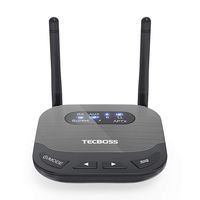 TECBOSS Bluetooth 5.0 Transmitter Receiver for TV, Optical Digital and 3.5mm Wireless Audio Adapter for PC, Home Stereo System, aptX HD, aptX Low Latency- KM20