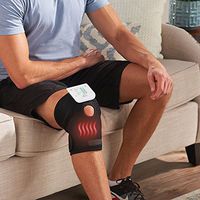 Meridian Healthcare Tens Unit Nerve Stimulation and Heated Muscle Relaxer Compression Wrap, Deluxe Knee Pain Relief System