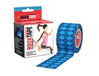 RockTape Original 2-Inch Water-Resistant Kinesiology Tape, 16.4-Foot Continuous Roll, Blue Argyle