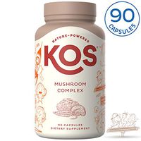 KOS Organic Mushroom Complex - High Potency Immunity Enhancing Mushroom Supplement Blend (Cordyceps, Lions Mane, Red Reishi) 90 Vegetarian Capsules, No Added Fillers or Preservatives