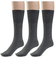 Silky Toes 3 or 6 Pk Men's Diabetic Non-Binding Cotton Dress Socks, Multi Colors Also Available in Plus Sizes… (13-15, Grey - 3 Pairs)