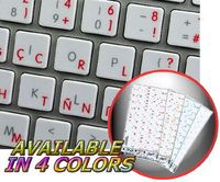 Programmer Dvorak Sticker for Keyboard with RED Lettering Transparent Background Works with Apple