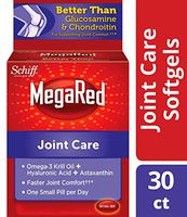 MegaRed Omega-3 + Hyaluronic Acid + Astaxanthin Superior Joint Care Supplement, 3X Better Joint Comfort than Glucosamine + Chondroitin, 30 Count