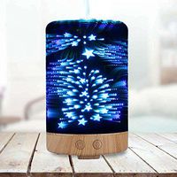 POLENNON Glass Humidifier 100ml Aromatherapy Essential Oil Diffuser Electric with 7 Color Changing Starry LED Night Light