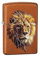 Custom Personalized Polygonal Lion Design Windproof Lighter Free Engraving #29865