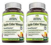 Herbal Secrets Apple Cider Vinegar 500 mg 120 Capsules *Supports Healthy Weight Management *Supports Digestive Functions *Supports Overall Health & Well-being, 2 pack