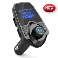 [Upgraded Version] FM Transmitter, T11 Bluetooth FM Transmitter, Hands-free Calling, USB Car Charger, Car MP3 Player Kit with Multi Music Play Modes, 1.44 Inch Screen Display