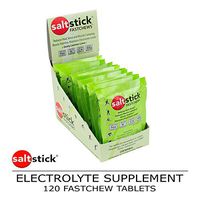 SaltStick Fastchews, Electrolyte Replacement Tablets for Rehydration, Exercise Recovery, Youth & Adult Athletes, Hiking, Hangovers, & Sports Recovery, 12 Packets of 10 Tablets, Lemon Lime Flavor