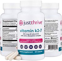 Just Thrive: Vitamin K2-7 - Bone and Heart Health Supplement - 30 Day Supply - 320mcg with Ultra Absorption - Protects Against Tooth Decay - Support Heart, Circulation, Brain, Bones, Nerve Health