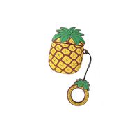 Sunvy Airpods Case Keyring for Women Girls ，Cute 3D Pineapple Cover Soft Silicone Shockproof Case for Airpods 1 2 Charging Case Accessory (Brown)