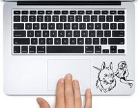 Princess Mononoke Riding Moro Printed Trackpad Clear Vinyl Decal Sticker Compatible with Apple MacBook Pro Air 11" 12" 13" 15" All Years Laptop Trackpad Keyboard (11 " Macbook Air)