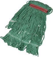 AmazonBasics Loop-End Synthetic Mop Head, 1.25-Inch Headband, Small, Green - 6-Pack