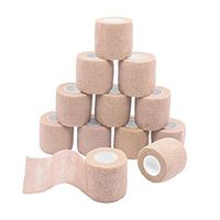 Chosky 12 Rolls Self-Adhesive Cohesive Wrap Bandage Tape Self Adherent Athletic Tape for Wrist, Ankle, Knee, Elastic Non-Woven 2 Inches X 5 Yards (Skin Color)