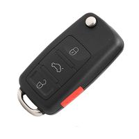 KEMANI Uncut 4 Buttons Flip Remote Entry Key Fob Case Shell Repair For 2002-2011 VW Volkswagen Jetta Passat Golf Beetle No Chips