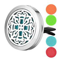 Garden Charms 30mm Car Air Freshener Stainless Steel Perfume Essential Oil Diffuser Locket Jewelry with Free Pads GCVA-518