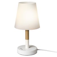 tomons Bedside Lamp, Kids Room LED Small Nightstand Table Lamp Dresser Light, Fabric Shade Solid Wood Desk Lamp for Bedroom Living Room, Dorm, Coffee Table,Bedroom,Girls Room, Office