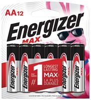 Energizer AA Batteries (12 Count), Double A Max Alkaline Battery