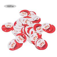 KEYREN 100Pcs Merry Christmas Tree Gifts Paper Hang Label Card Cardboard Hanging Tags Gift(Santa Claus)