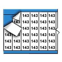 Brady WM-143-PK Repositionable Vinyl Cloth (B-500), Black on White, Solid Numbers Wire Marker Card (25 Cards)
