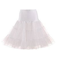 Paymenow Women's 50s Vintage Petticoat Skirts Half Slip Crinoline Tutu Underskirts Vintage Dress (White, XL)