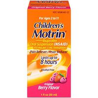 Motrin Children's Pain Reliever and Fever Reducer, Original Berry, 1 Fluid Ounce (Pack of 2)