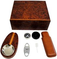 Angelo Humidor - Set Hold 25 Cigars Hygrometer Ashtray Cigar Cutter Cigar CASE in Lether Including