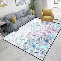 Bigdatastore Dandelion Sports Area Rugs for Bedroom, Watercolor Abstract Floral Arrangement with Botany Inspirations Nature, Fashionable High Class Living Bedroom Rugs(6'x 9')