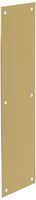 Rockwood 70C.4 Brass Standard Push Plate, Four Beveled Edges, 16" Height x 4" Width x 0.050" Thick, Satin Clear Coated Finish