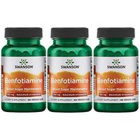 Swanson Benfotiamine - Maximum Strength 300 mg 60 Veg Caps 3 Pack