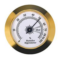 Cigar Analog Hygrometer, Gold, 2 in