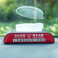 T-ZJHC Multi-Function car Tissue Box car Tissue Box Hanging seat Type car Interior Paper Box Set, Black and red Two-seat