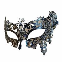 Mardi Gras Party Masquerade Mask,Mask Dance mask Party Half face mask mask Female Metal mask Black Flower Fairy White Diamond Prom Masks