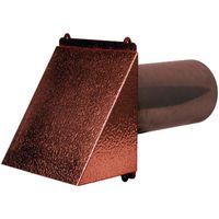 4" Hammered Copper Flush Mount Dryer/Exhaust Vent with Damper