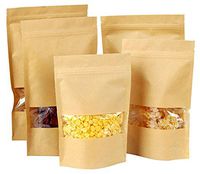 Binglinghua Kraft Paper Food Gift Bags with Window Self Sealing Envelope Shopping Bag