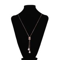 Women Girls Long Sweater Chain Pendant Statement Necklace Cuekondy Fashion Charm Crystal Spiral Pearls Jewelry (Rose Gold)