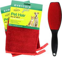 Evercare Pet Hair Remover Glove Pic-Up Mitt (2) and Magic Lint Brush (1) for Pets Clothes Furniture and Travel