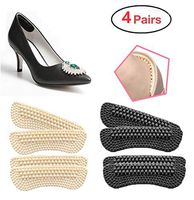 Heel Cushion Inserts for Women|4 Pairs(2mm Thickness respectively) | Heel Protectors|Heel Pads |Heel Grips| High Heel Insert Preventing Heel Rubbing and Blisters and Slip Out(Beige+Black)（B）