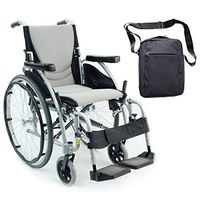 S-Ergo 125 Ergonomic Wheelchair | Seat Size 18" X 17" | Flip-Back Armrest | Swing Away Footrest | Frame Color Silver & Free Front Zip Pocket Medical Utility Bag Black!