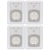 Acoustic Audio 151W Indoor Outdoor 2 Way Speakers 1200 Watt White 2 Pair Pack 151W-2Pr