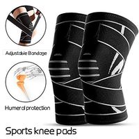 Bozview Strong Fixed Professional Knee Brace Compression Sleeve, Knee Protector Knee Brace Support for Running, Basketball, Weightlifting, Gym, Workout, Sports (M)