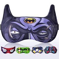 Sleep Mask for Men Children Kids - Sleeping mask 100% Soft Cotton - Comfortable Eye Sleeping Mask Night Cover Blindfoldfor Travel Airplane (Batman Black, Gift Pack)