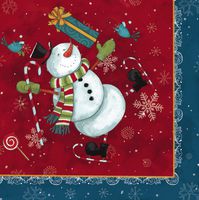 Cocktail Size Napkin, 5"x5", Pack of 20, Jingle Jolly