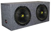 2 New Kicker 44CWCS124 12" 1200W Car Subwoofers + Dual Sealed Sub Box Enclosure