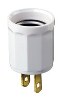 Leviton 61-W 660W 125V Polarized Outlet-to-Lampholder Adapter, White