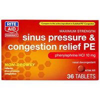 Rite Aid Sinus Pressure and Congestion Non-Drowsy Relief PE, 10mg - 36 Tablets | Sinus Relief