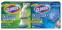 Clorox ScrubMate Adapter Kit and ScrubMate XL Bath and Tile Refill Combo Pack, 7, Disposable Pads